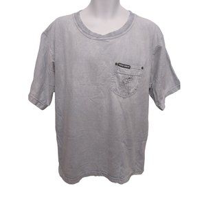 Ezze Wear Vintage 80s Distressed Look T Shirt Tattooed Parrot on Pocket Large